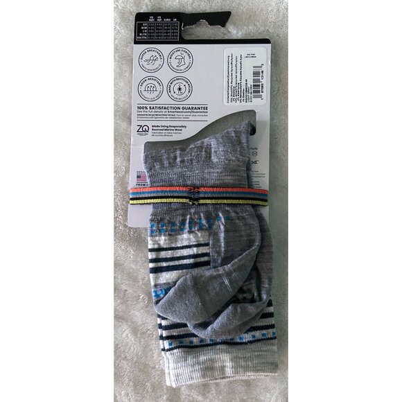 Smartwool Everyday Merino Wool Unisex Crew Socks Medium Grey Multi Stripe Zero C - Picture 3 of 3